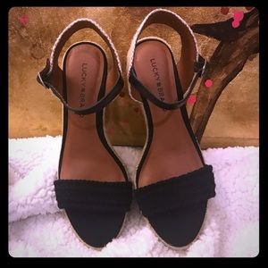 Lucky Brand black espadrilles wedges Size 7.5